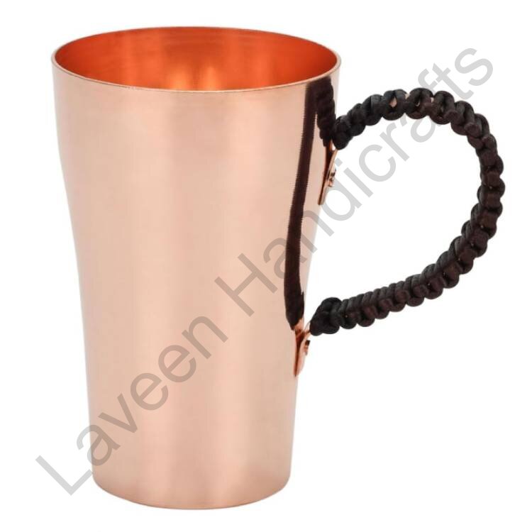 Solid Copper Beer Mug With Handle