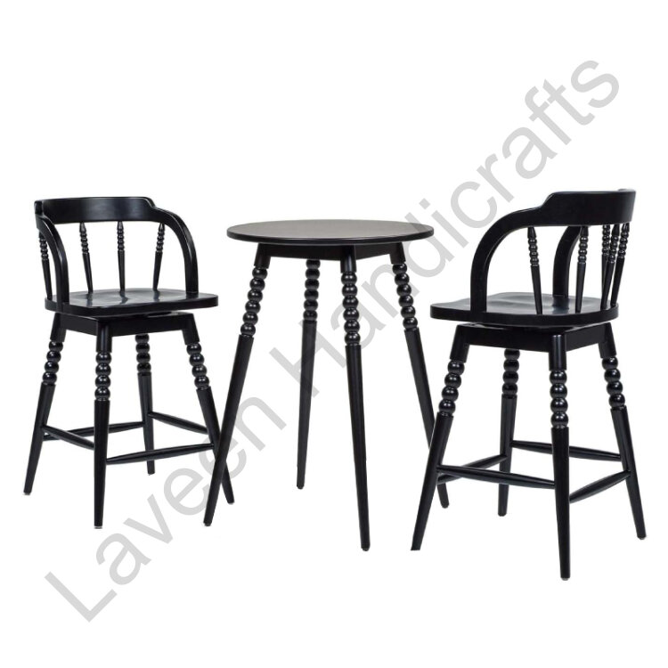 Counter Height Round Bistro Set Black - 3 Pcs