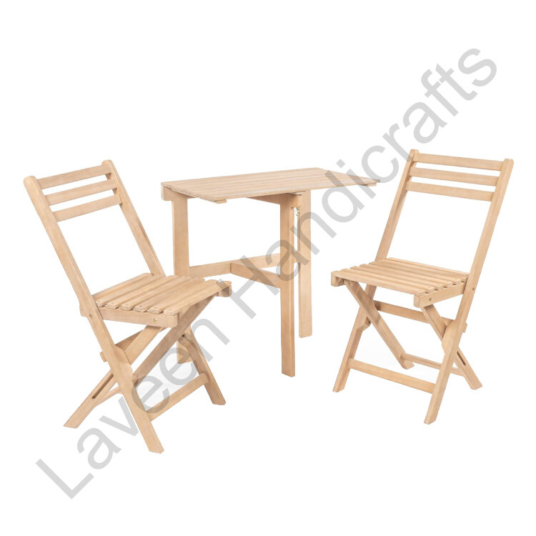 Modern Folding Outdoor Bistro Set Brown - 3 Pcs