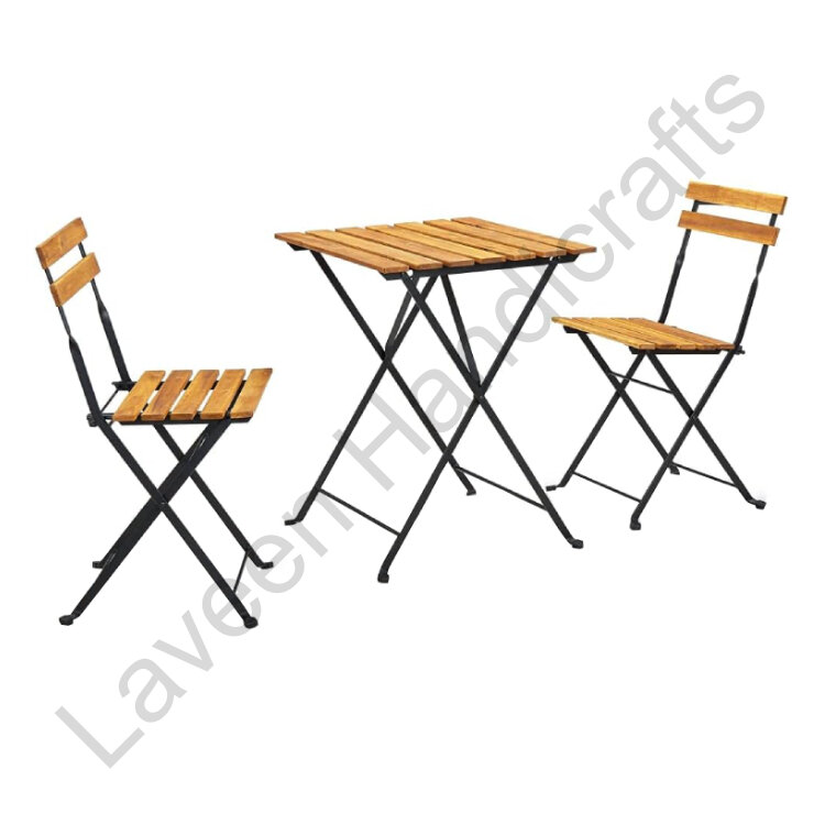 Foldable And Durable Bistro Set Brown - 3 Pcs