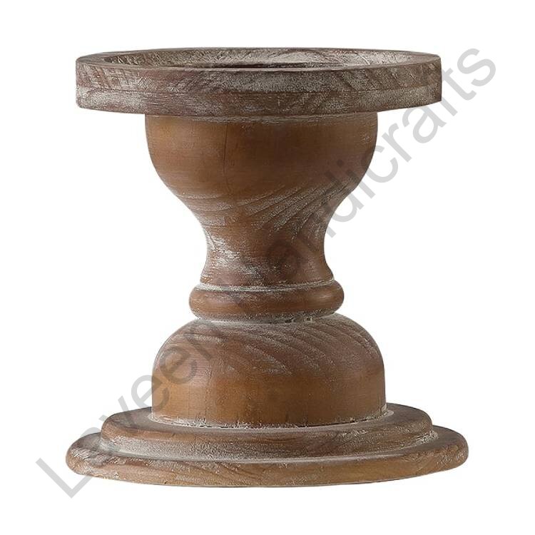 Farmhouse Wood Candle Stand Brown