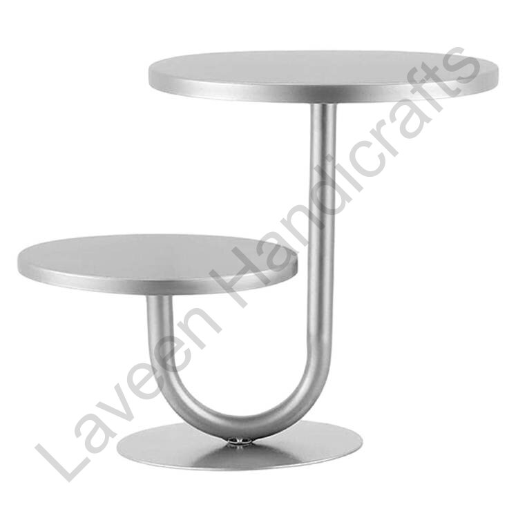 Tower Round Iron Cake Stand Silver