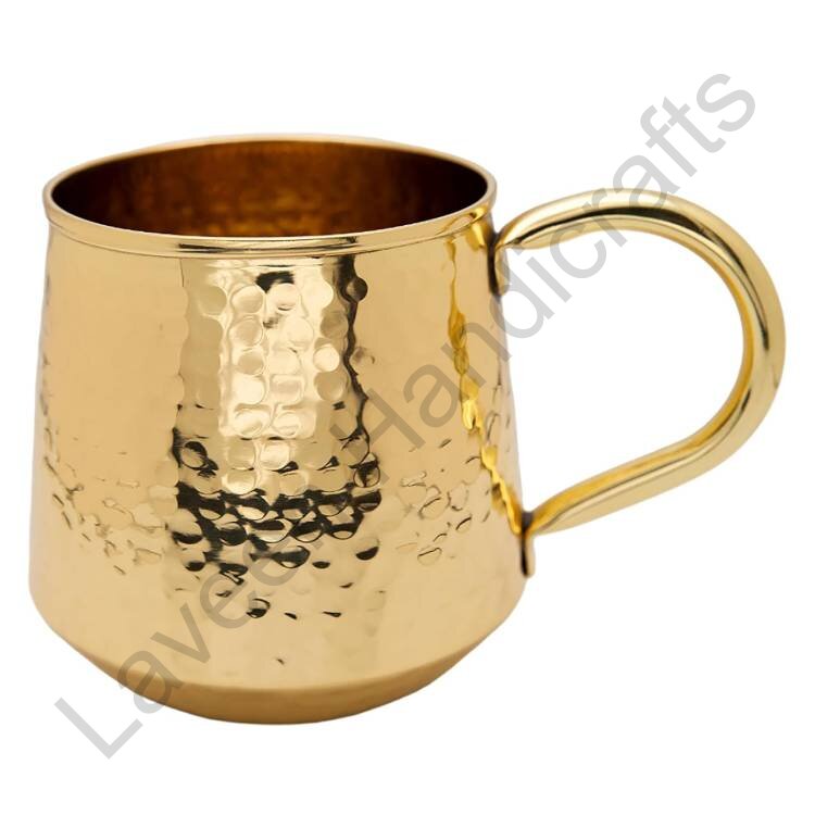 Hammered Style Coffee Mug Golden