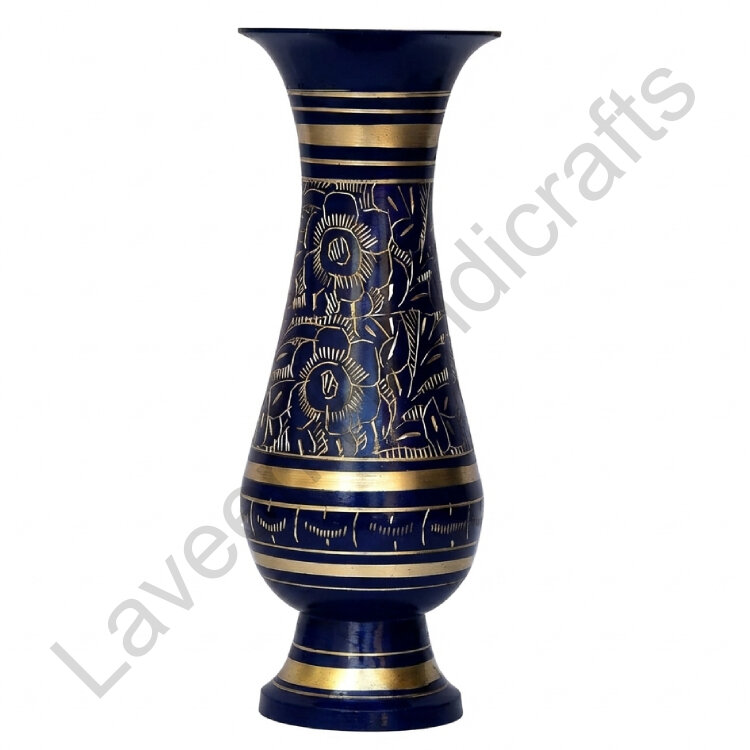 Bidri Work Flower Vase Black