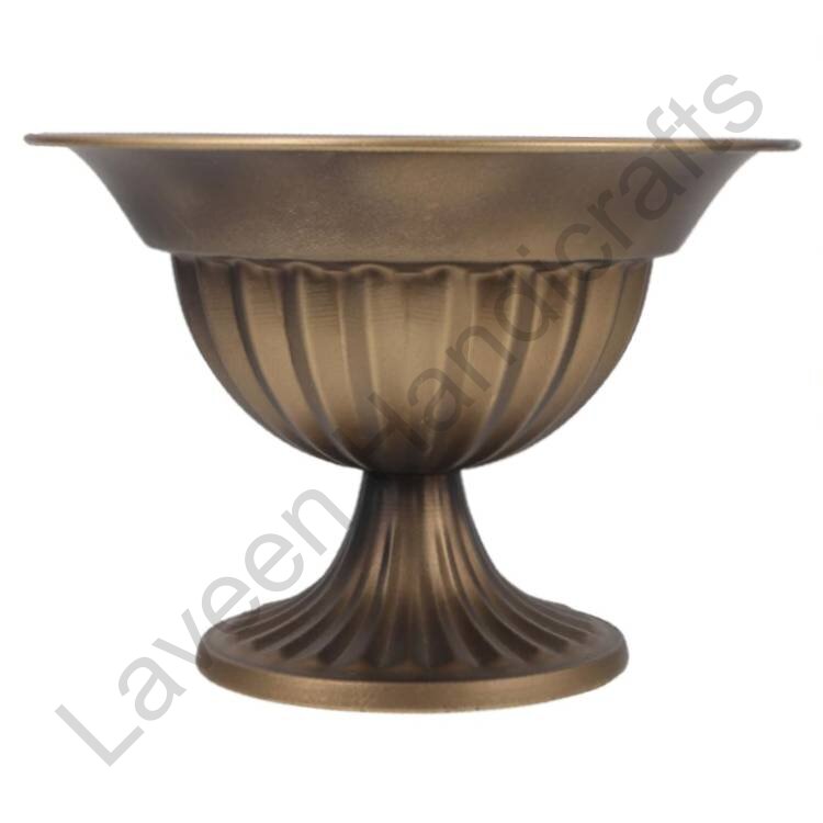 Vintage Urn Style Iron Planter Brown