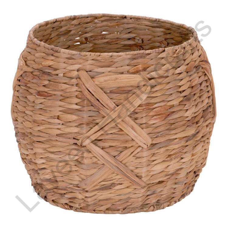 Round Wicker Planter Brown