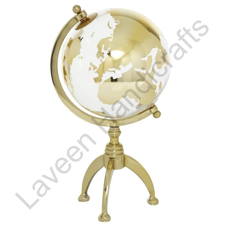 Glam Theme Aluminium Globe Golden