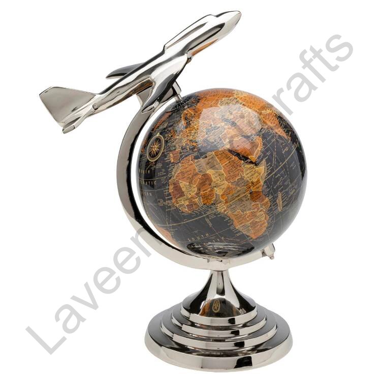 Top Plane Aluminium Globe Black / Silver