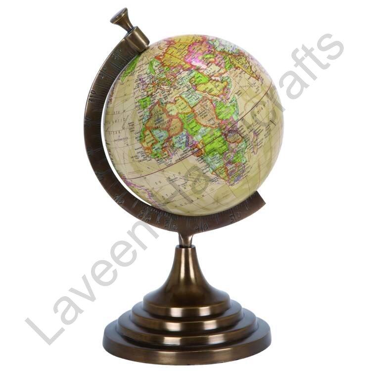 Educational Aluminium Globe Brown