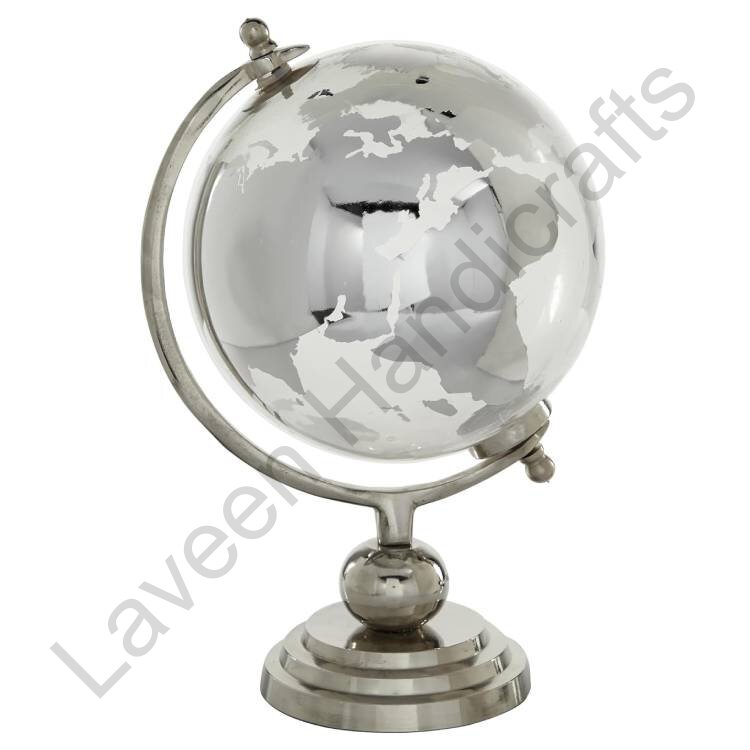 Modern Decorative Aluminium Globe Silver