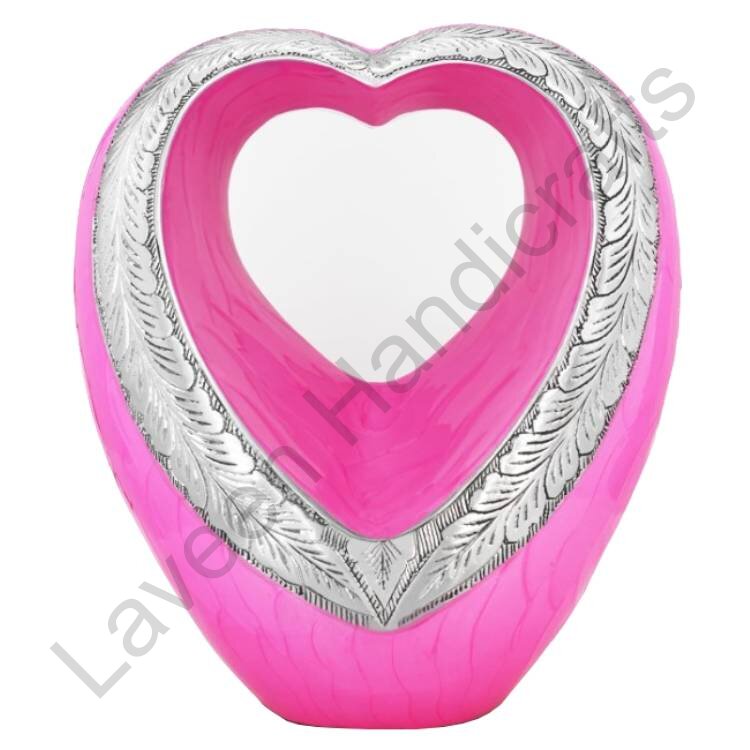 Heart Shaped Urn Pink / Silver