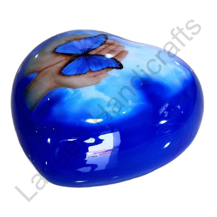 Classic Plain Heart Shaped Urn Sky Blue