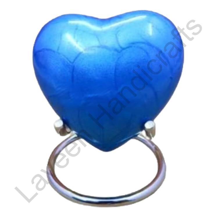 Elegant Heart Shaped Urn Blue
