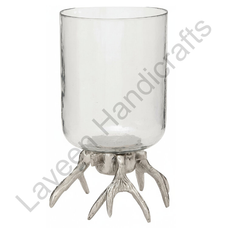 Decorative Simple Hurricane Lamp Silver