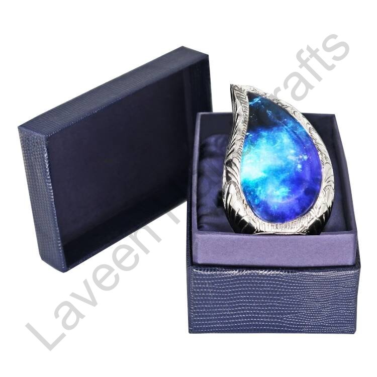 Galaxy Teardrop Keepsake Urn Blue / Silver