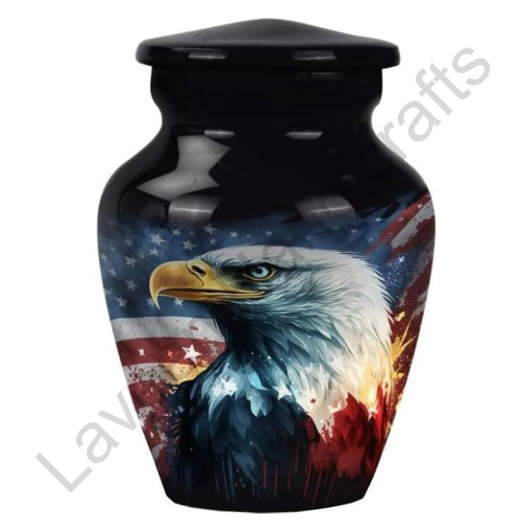 American Eagle Keepsake Urn Black / Multi-Coloured