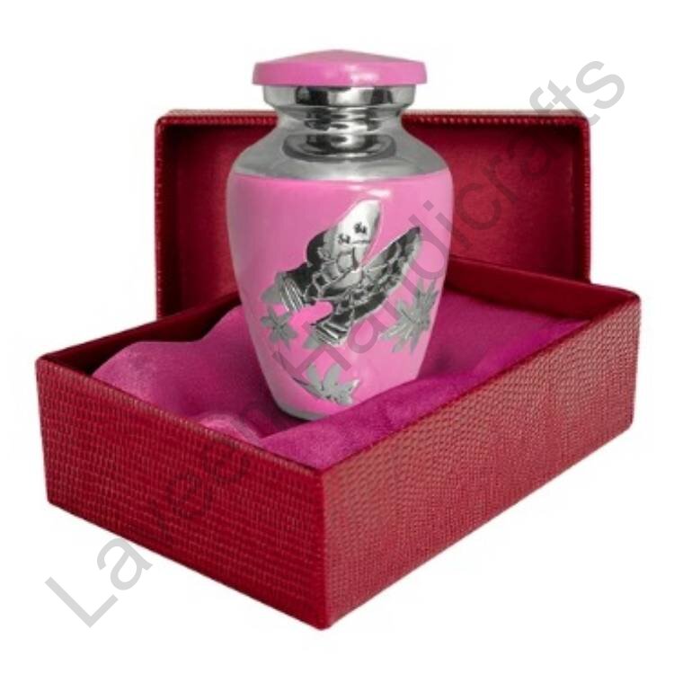 Bird Keepsake Urn Pink / Silver
