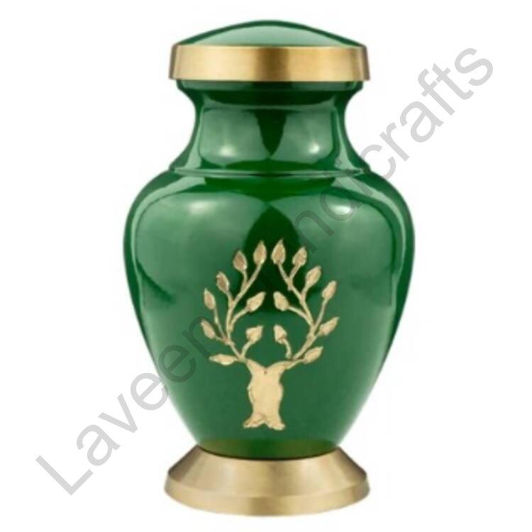 Tree Of Life Keepsake Urn Green / Golden