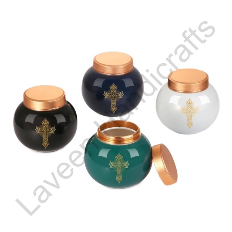 Cross Pattern Keepsake Urn Multi-Coloured - 4 Pcs