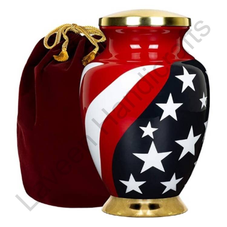 American Flag Pattern Keepsake Urn Red / White / Blue