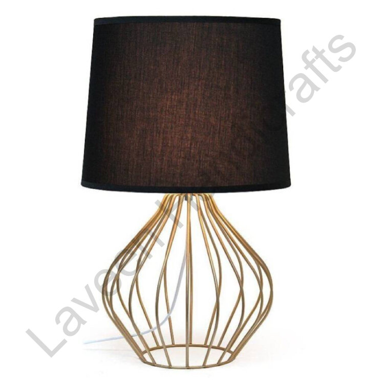 Elegant Round Lamp Golden / Bown