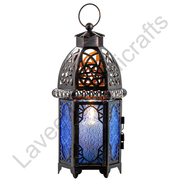 Decorative Hanging Lantern Black / Blue