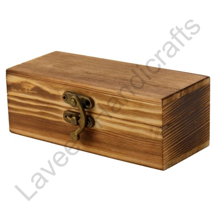 Vintage Memory Box Brown With Hinged Lid