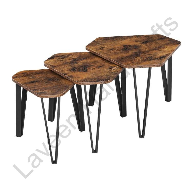 Sturdy And Easy Assembly Nesting Table Brown - 3 Pcs