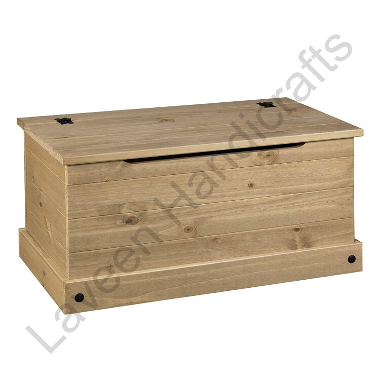 Traditional Mexican Style Storage Ottoman Brown