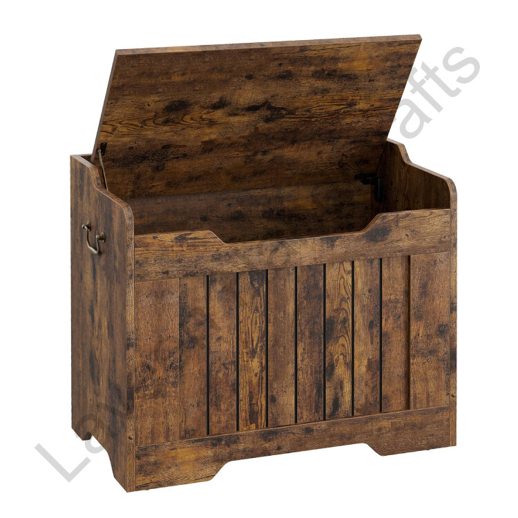 Retro Entryway Storage Ottoman Brown