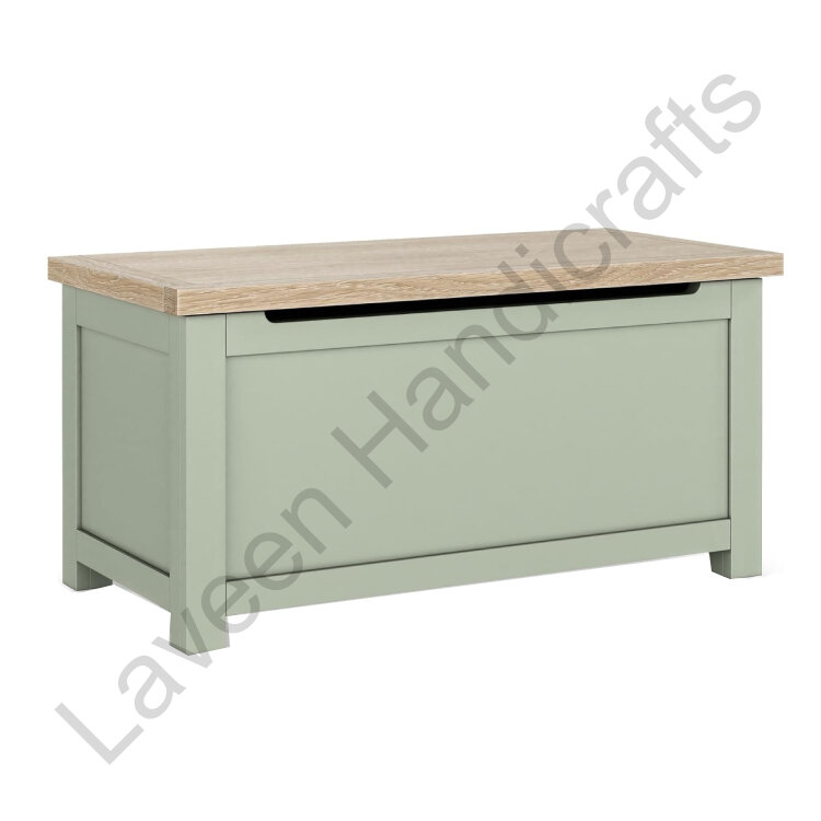 Simple Stylish Storage Ottoman Green / Brown