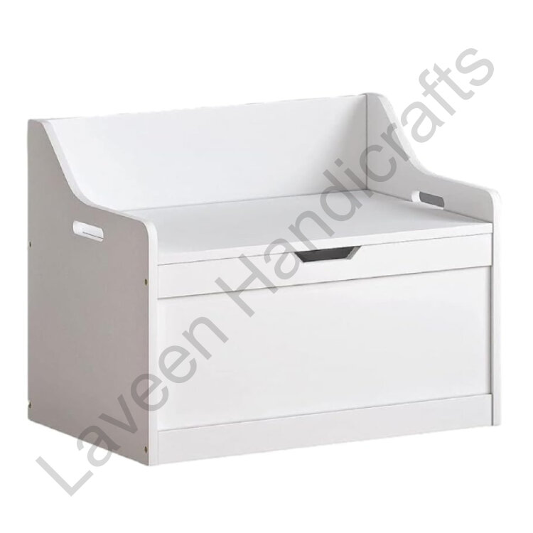 Simple Elegant Style Storage Ottoman White