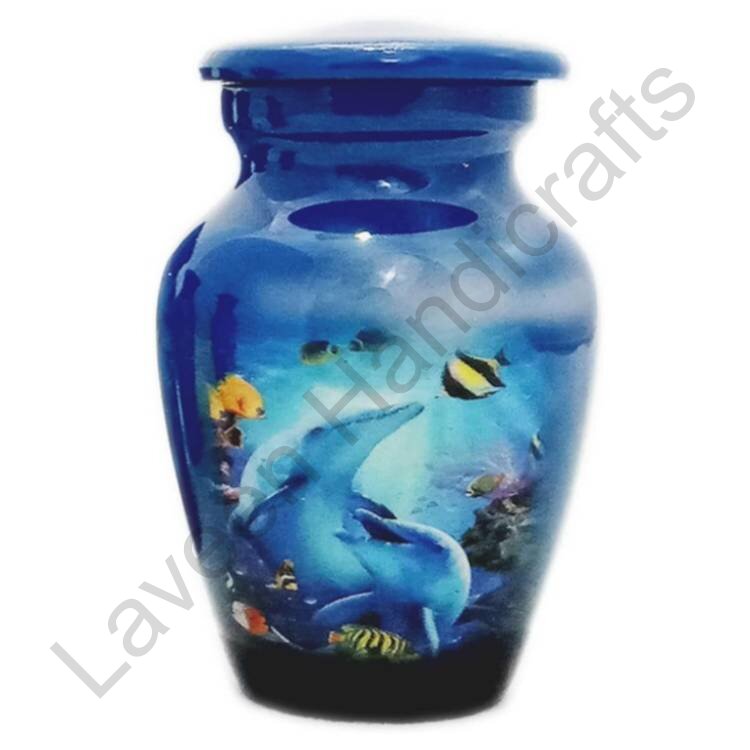 Dolphin Design Pet Urn Blue