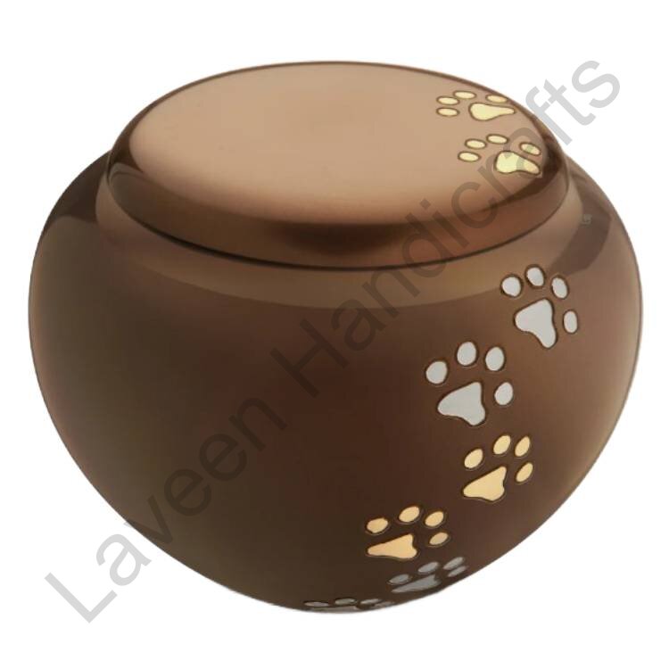 Unforgettable Paw Prints Pet Urn Brown
