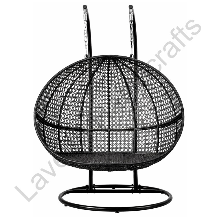 Outdoor Rattan Swing Black