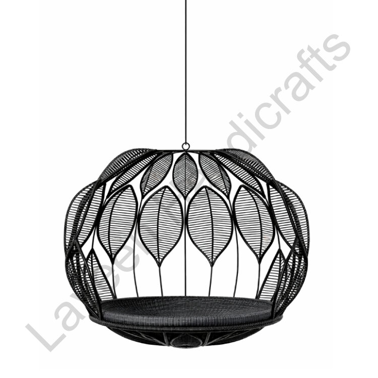 Stylish Indoor Outdoor Rattan Swing Black