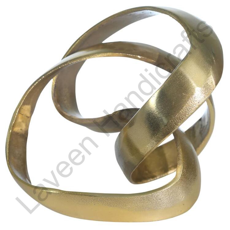 Modern Knot Sculpture Golden