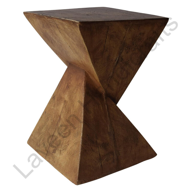Concrete Accent Side Table Brown