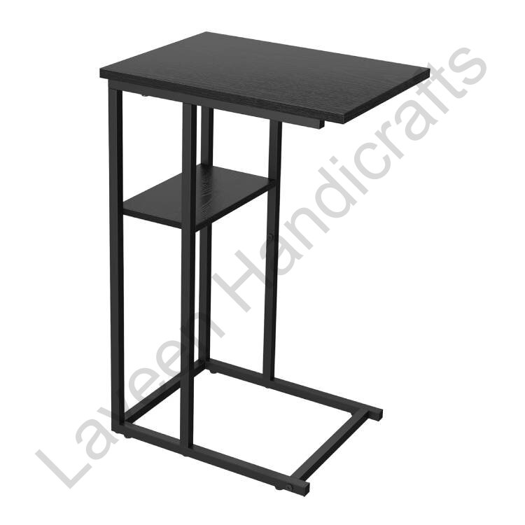 C Shaped Side Table Black
