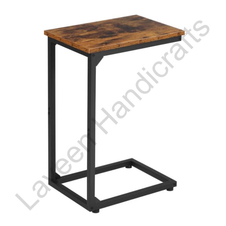 C-Shaped Side Table Brown