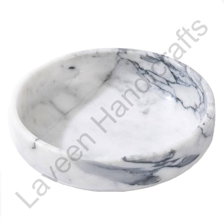 Natural Marble Serving Bowl White