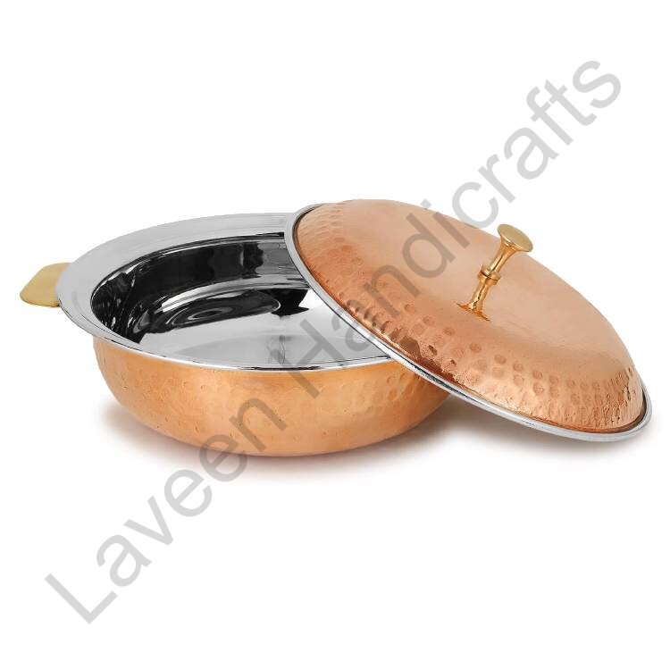 Hammered Serving Donga Copper/Brass Silver