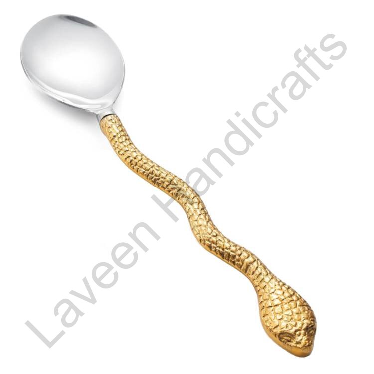 Serpent Snake Brass Spoon Golden