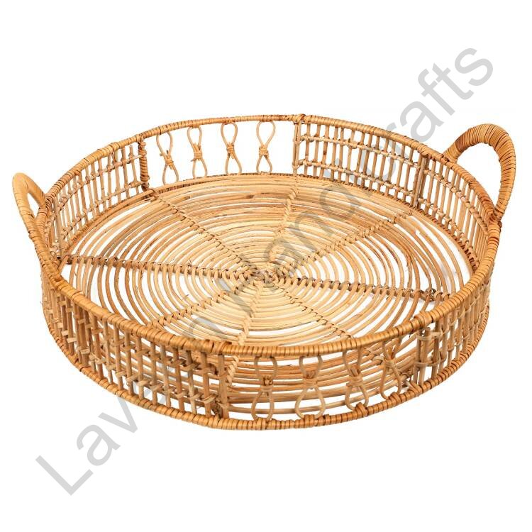 Round Table Basket With 2 Handlles Brown