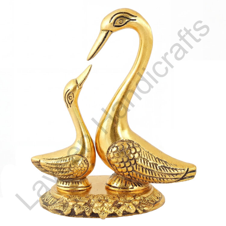 Home Decor Swan Pair Table Top Golden