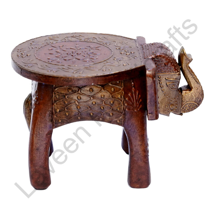 Elephant Design Table Top Brown
