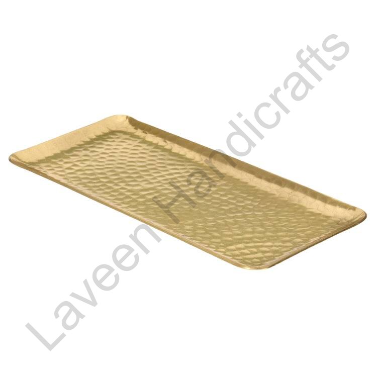 Rectangle Hammered Tray Golden