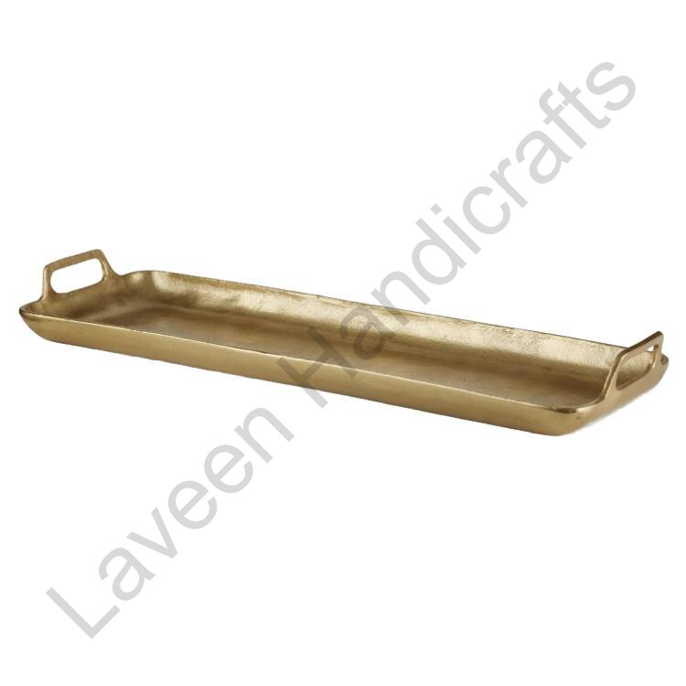 Beautiful Plain Design Tray Golden