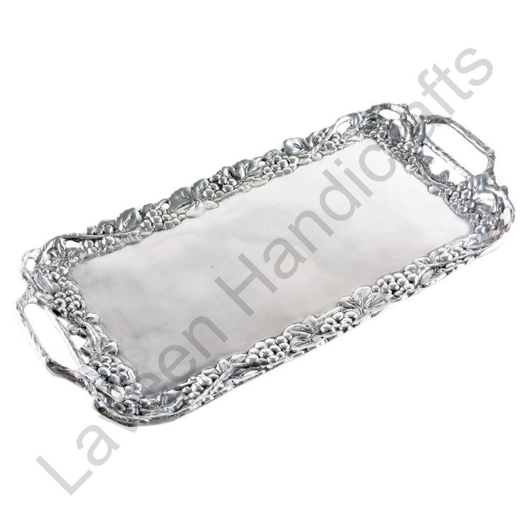 Grapes Design Tray Silver
