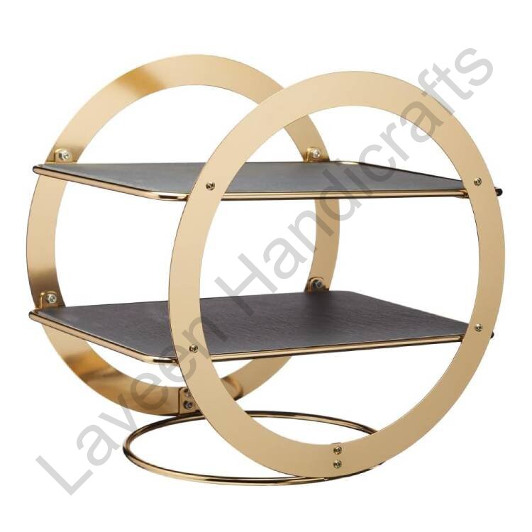 2 Tier Ring Shaped Tray Black / Golden